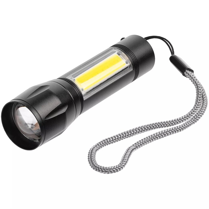 Фонарик аккумуляторный с фокусировкой луча Kirk, черный 17729.30