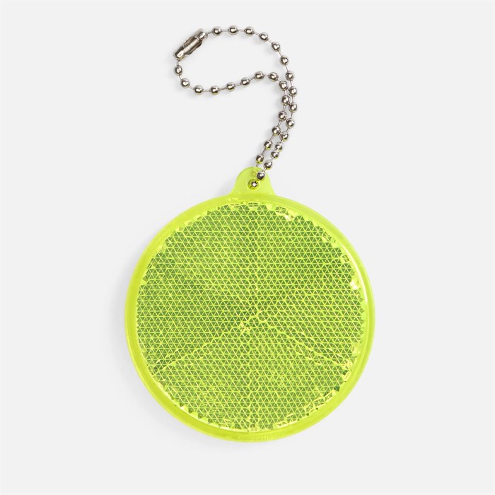 Пешеходный светоотражатель с цепочкой «Круг», неон-желтый 24210.89