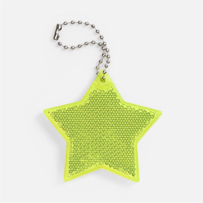 Пешеходный светоотражатель с цепочкой «Звезда», желтый неон 24211.89