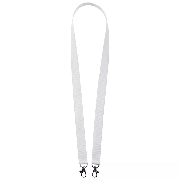 Лента для бейджа с 2 карабинами Carabine Duo, белая 6878.60