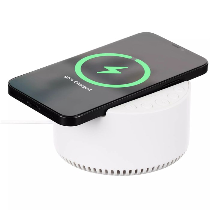 Bluetooth-колонка с беспроводной зарядкой relaxTime, белая 17359.60