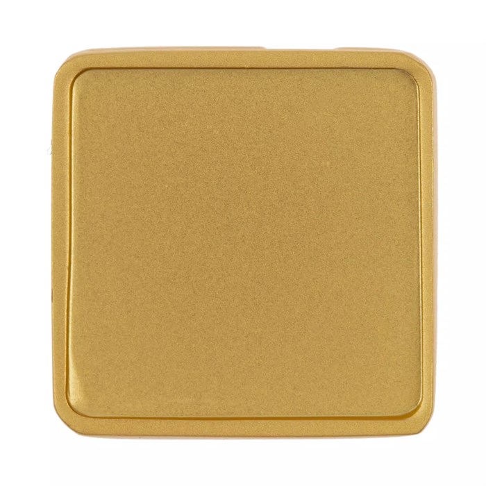 Квадратный шильдик на резинку Epoxi, матовый золотистый 16251.00