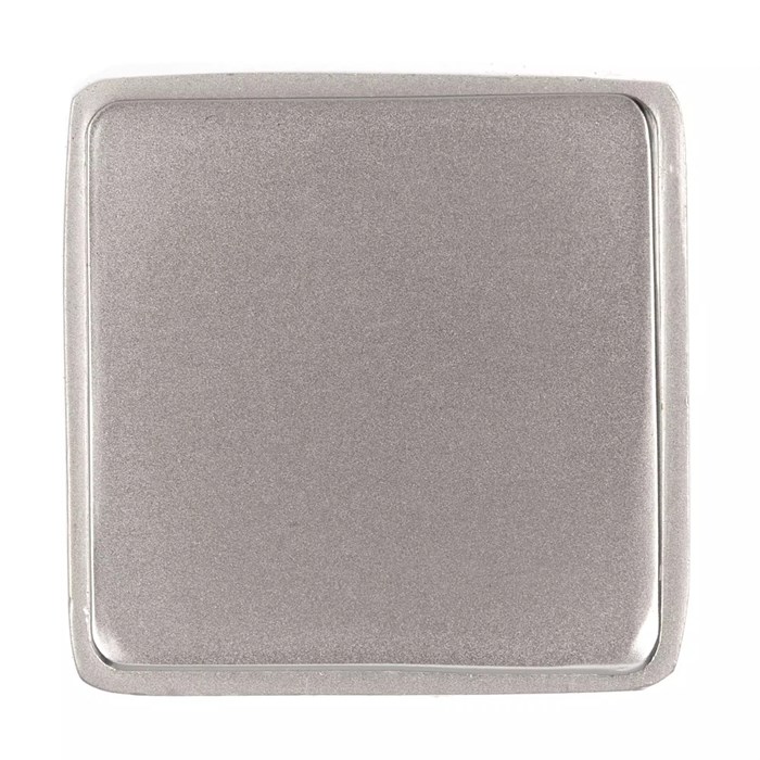 Квадратный шильдик на резинку Epoxi, матовый серебристый 16251.10