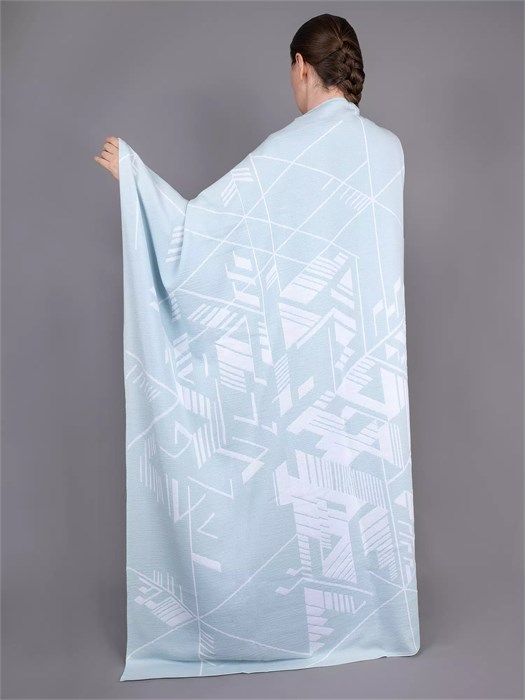 Плед Winterflake, бело-голубой с люрексом 20146.17