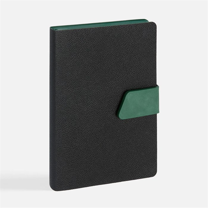 Ежедневник Boom, недатированный, черный с зеленым 15768.39