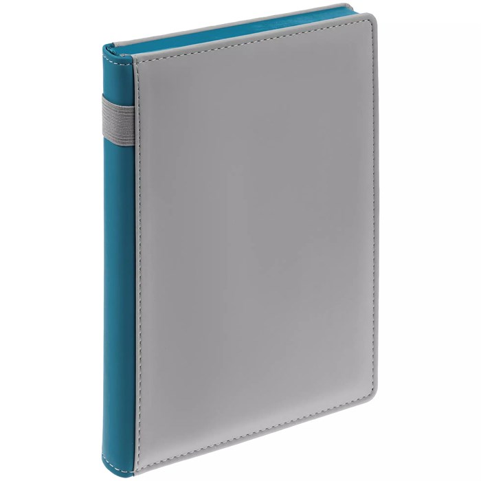 Ежедневник Spain Shall на заказ, недатированный, серый с бирюзовым 16403.49