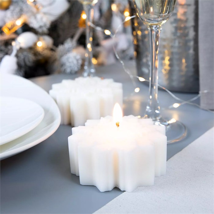 Свеча Snowflame 2, белая, 8 см 19342.60