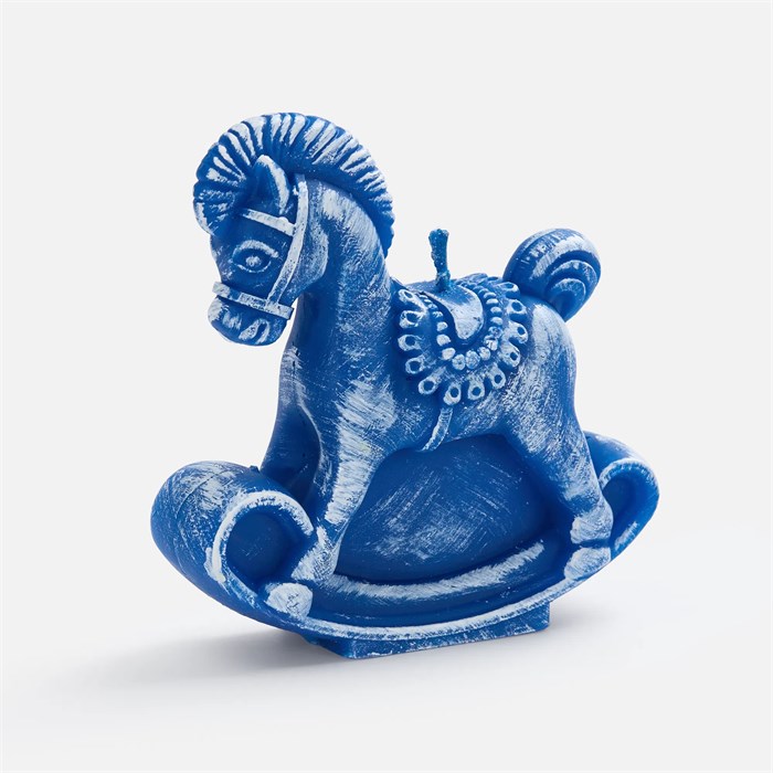 Свеча фигурная «Лошадка-качалка», синяя 20333.40