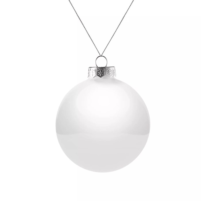 Елочный шар Finery Gloss, 8 см, глянцевый белый 17662.60