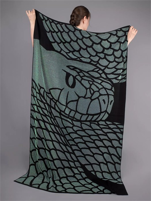 Плед Serpentica, черный с люрексом 20151.93