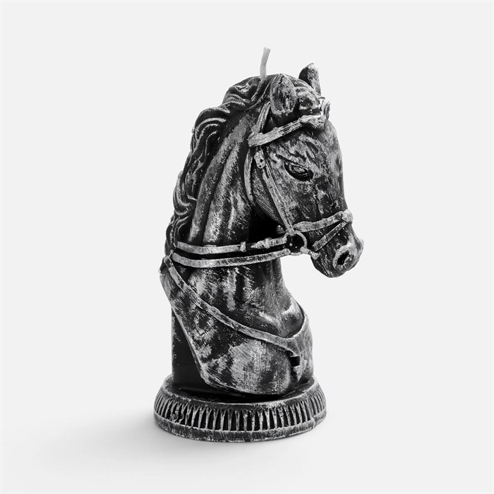 Свеча фигурная «Бюст лошади», серебристая 20332.10