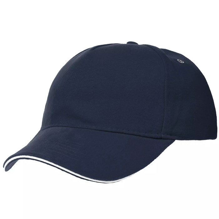 Бейсболка Classic, темно-синяя с белым кантом 15848.70