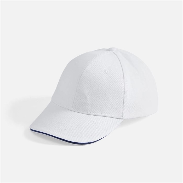 Бейсболка Buffalo, белая с темно-синим 6404.64