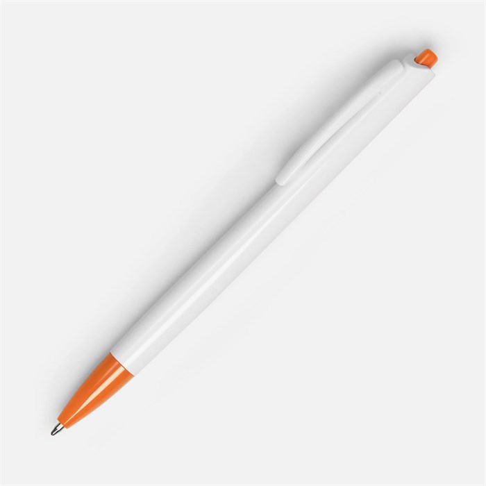 Ручка шариковая Tick, белая с оранжевым 15906.62