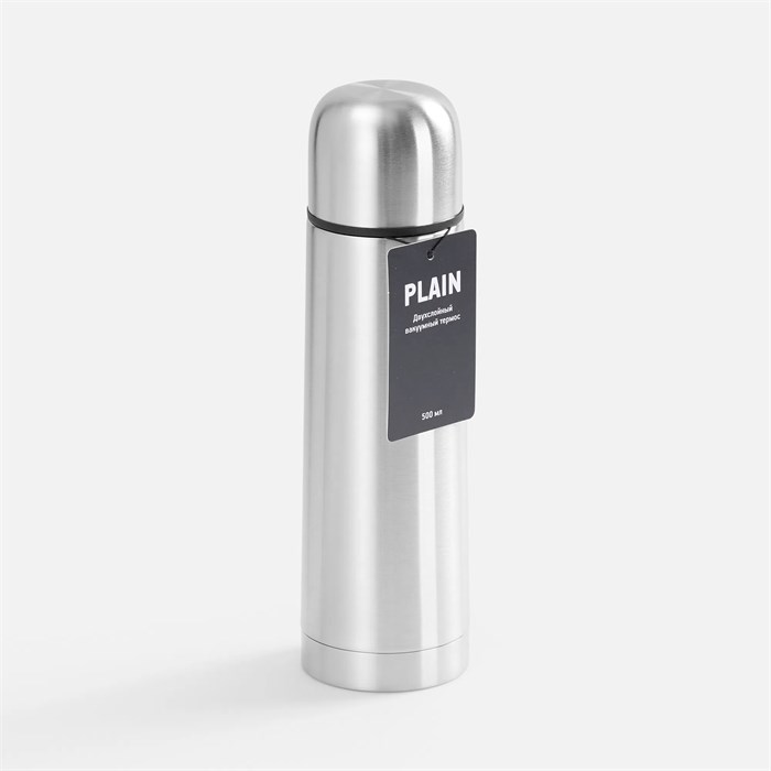 Термос Plain 500, ver.2, серебристый 18643.10