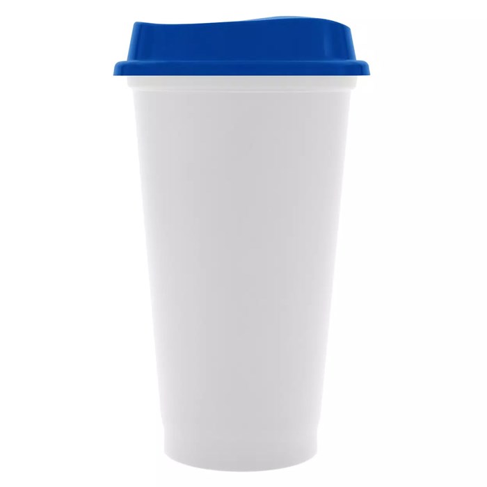 Стакан с крышкой Color Cap White, белый с синим 20997.40