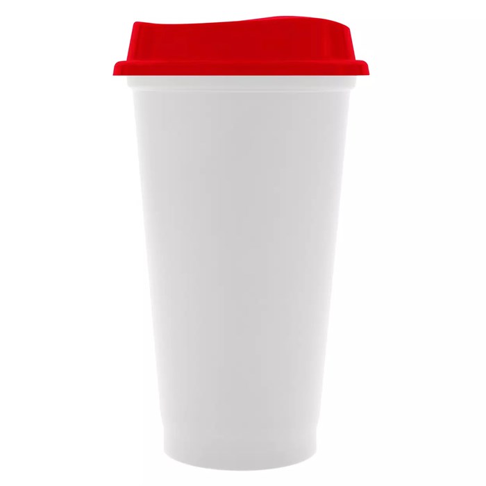 Стакан с крышкой Color Cap White, белый с красным 20997.50