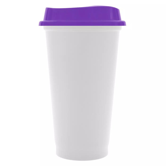 Стакан с крышкой Color Cap White, белый с фиолетовым 20997.70
