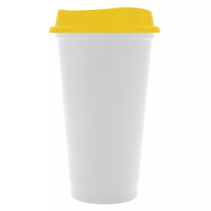 Стакан с крышкой Color Cap White, белый с желтым 20997.80