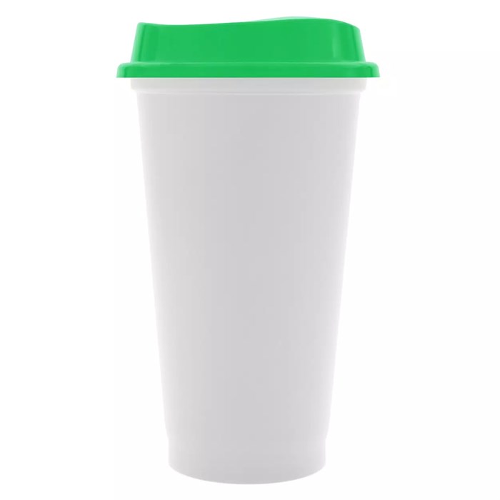 Стакан с крышкой Color Cap White, белый с зеленым 20997.90