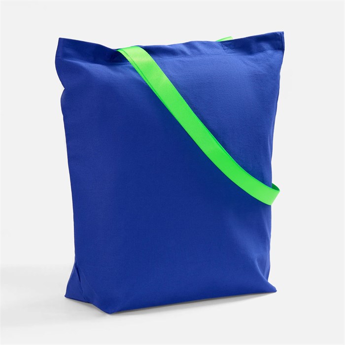 Шопер B5, синий с зелеными ручками 19215.41