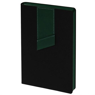 {{photo.Alt || photo.Description || 'Ежедневник Bookmark, недатированный, черный с зеленым'}}