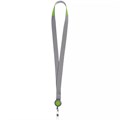 Лента для бейджа с ретрактором Devon, серая с зеленым 13761.19
