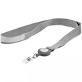 Лента для бейджа с ретрактором Devon, серая с белым 13761.16