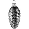 Елочная игрушка «Шишка», серая (графит) 15859.10