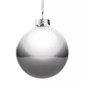 Елочный шар Finery Gloss, 10 см, глянцевый серебристый 17664.10