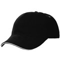 Бейсболка Classic, черная с белым кантом 15848.30