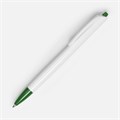 Ручка шариковая Tick, белая с зеленым 15906.69