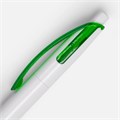 Ручка шариковая Bento, белая с зеленым 4708.69