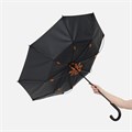 Зонт-трость Hidecolor с цветными спицами, черный с оранжевым 18579.20