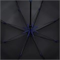 Зонт-трость Hidecolor с цветными спицами, черный с синим 18579.40