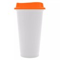 Стакан с крышкой Color Cap White, белый с оранжевым 20997.20