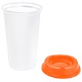 Стакан с крышкой Color Cap White, белый с оранжевым 20997.20