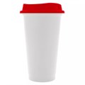Стакан с крышкой Color Cap White, белый с красным 20997.50