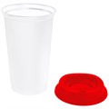 Стакан с крышкой Color Cap White, белый с красным 20997.50