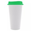 Стакан с крышкой Color Cap White, белый с зеленым 20997.90